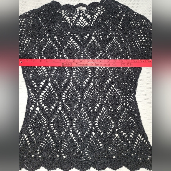 Chico's open weave v-neck sweater Size 2 (12-14) - Picture 5 of 12